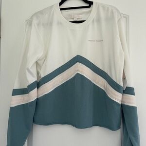 NWT SPIRITUAL GANGSTER VARSITY CROPPED CHEVRON SWEATSHIRT SIZE L!